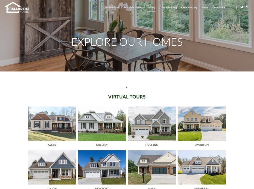 Cimarron Homes website