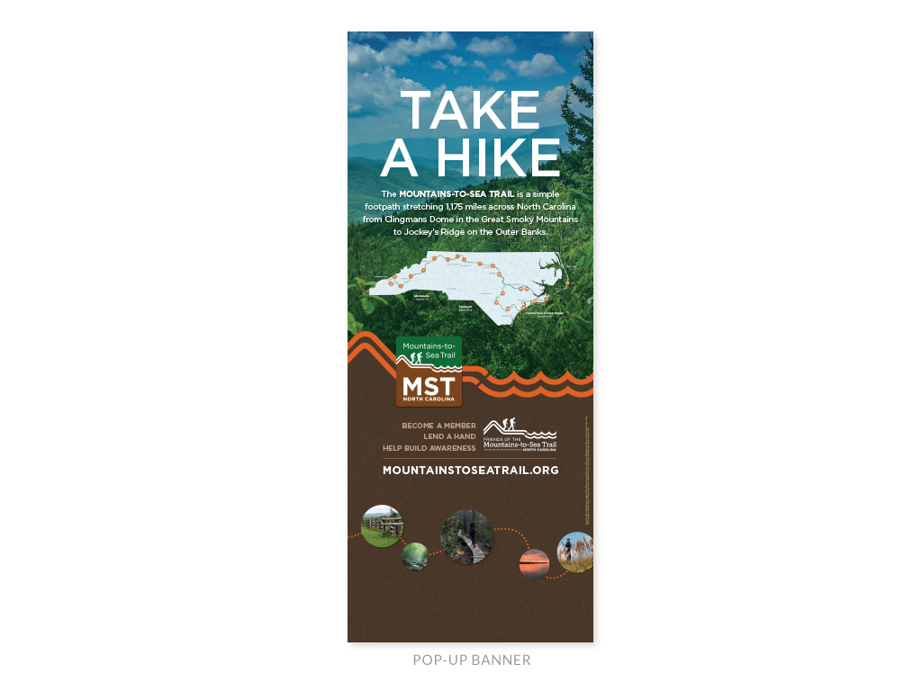 Friends of the Mountains-to-Sea Trail pop-up banner