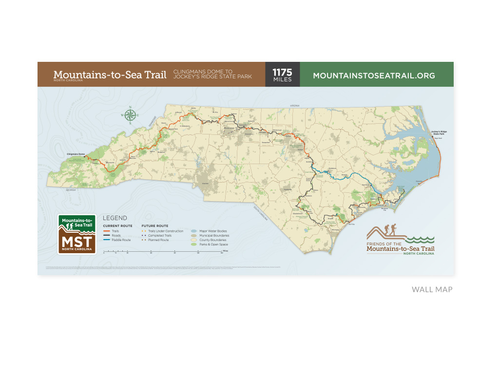 Friends of the Mountains-to-Sea Trail wall map