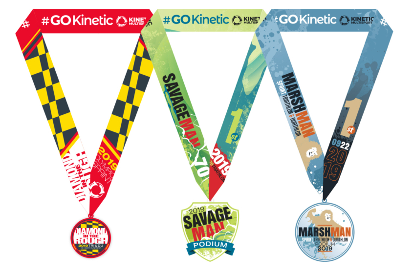 Kinetic Multisports ribbons & medals