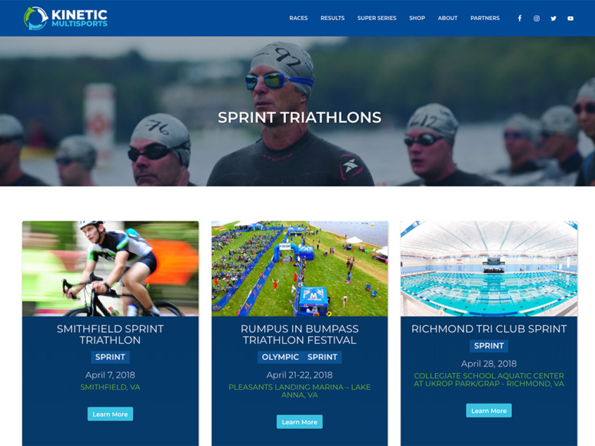 Kinetic Multisports website