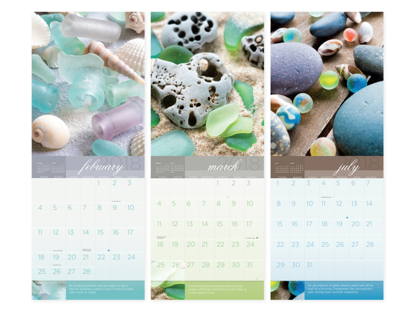 Pure Sea Glass 2018 calendar