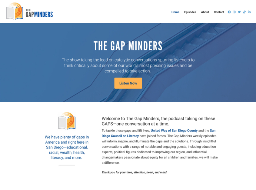 The Gap Minders podcast homepage