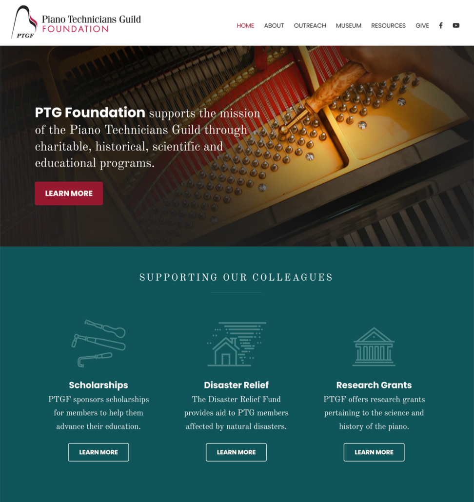 PTG Foundation homepage